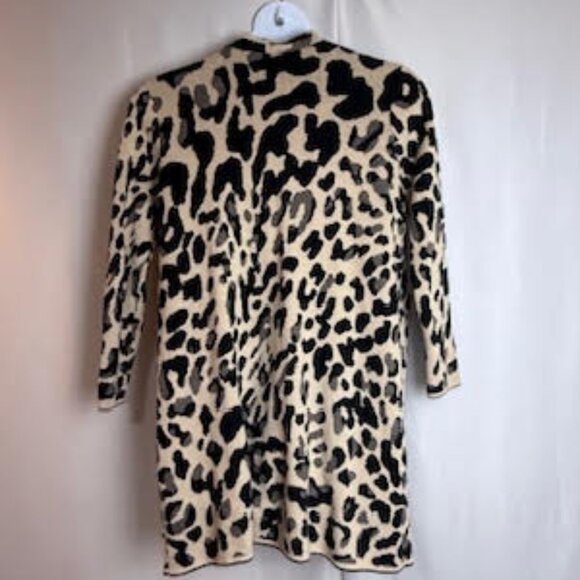 Chico’s Leopard Print Open Front Cardigan Sweater Jacket Women’s Size 3 (XL/16) - Picture 2 of 14